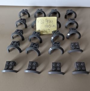 Lego 20pc gray mudguard pieces medium vehicle arch 3219 different size car brick